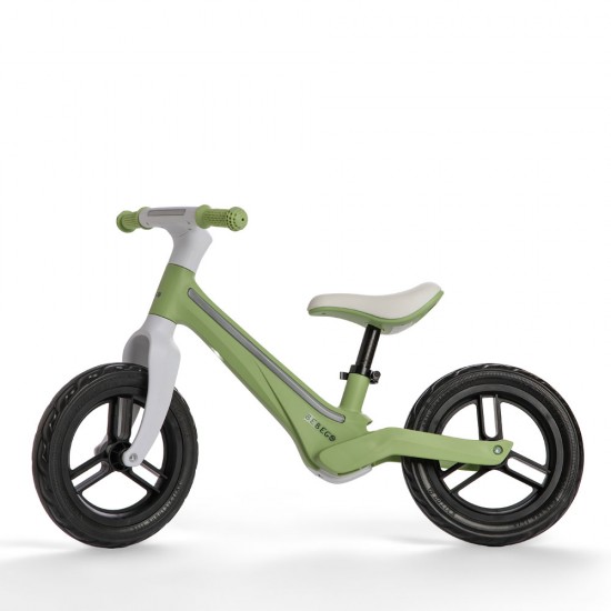 Bicicletă fără pedale Bebego Lumino cu LED, verde