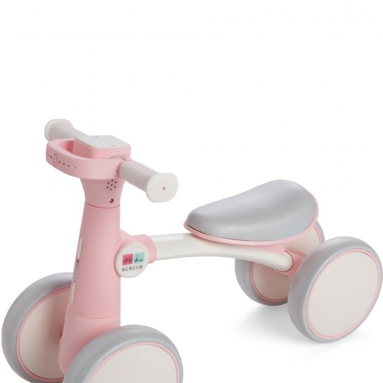 Bicicletă fără pedale Bebego Quattro 2 în 1, roz