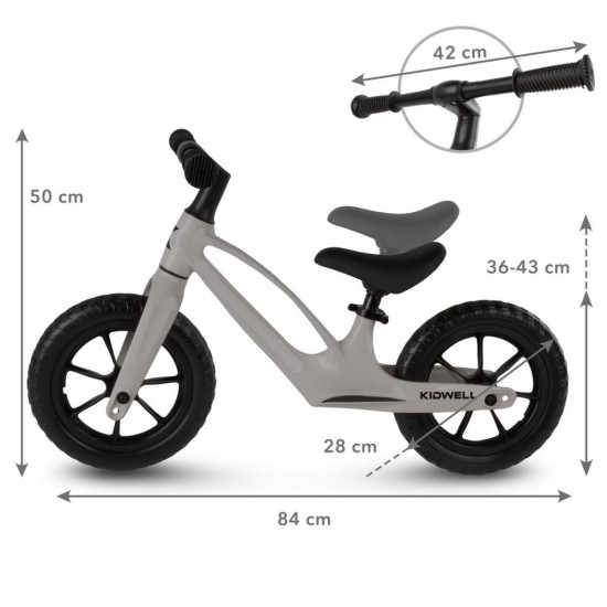 Bicicletă fără pedale,cu cadru din magneziu, Kidwell VITO Grey