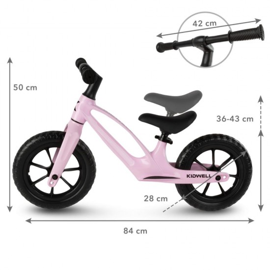 Bicicletă fără pedale,cu cadru din magneziu, Kidwell VITO Pink