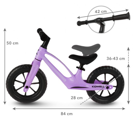 Bicicletă fără pedale,cu cadru din magneziu, Kidwell VITO Violet