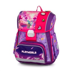 Ghiozdan ergonomic și rucsac pentru fete – Premium Cool Playworld Girl, Oxybag