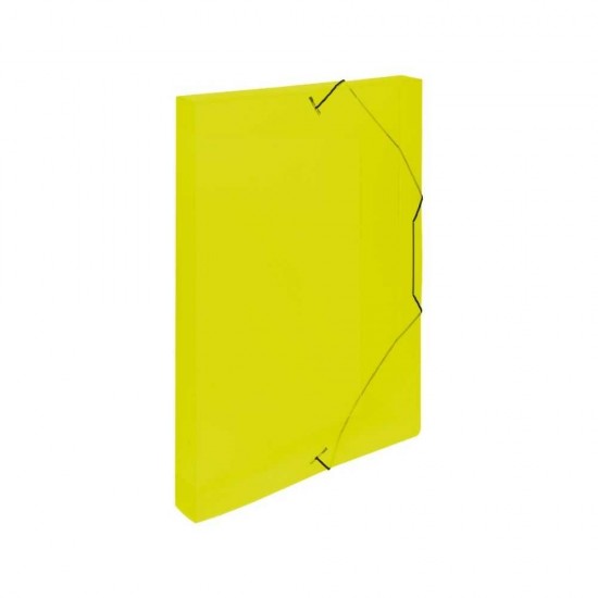 Mapă din plastic cu elastic,  dimensiunea A4,  3cm – galben
