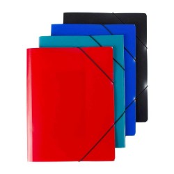 Mapă plastic cu elastic A4,  CLASSIC - albastru