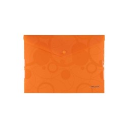 Mapă plic din plastic A4, închidere cu capsă - NEO COLORI portocaliu