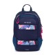 Rucsac și ghiozdan pentru școală, cu penar  - OXY SPORT FLOWERS BLUE