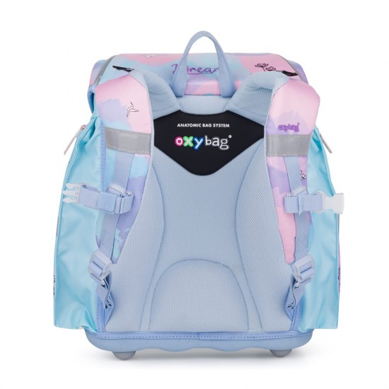 Set de școală: ghiozdan ergonomic, penar și sac de sport pentru fete, 3 piese - PREMIUM LIGHT Colibri Dream, Oxybag