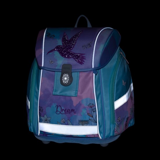Set de școală: ghiozdan ergonomic, penar și sac de sport pentru fete, 3 piese - PREMIUM LIGHT Colibri Dream, Oxybag