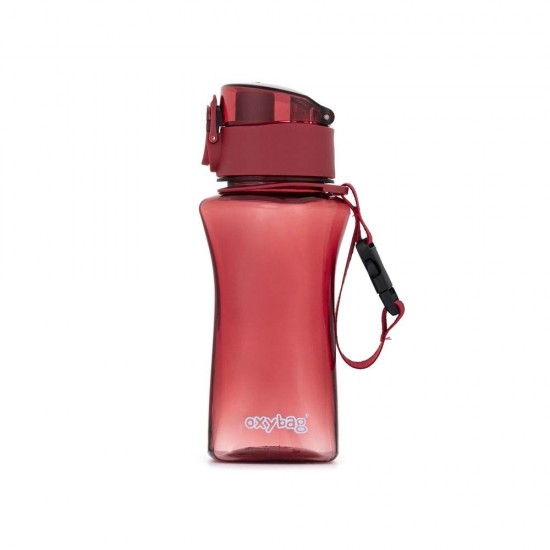 Sticlă de apă, recipient plastic OXYTWIST PASTEL RED pentru fete, 400 ml