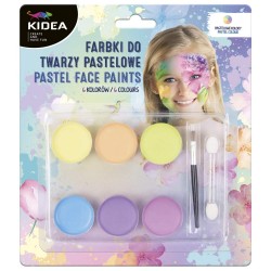 Set vopsea de pictat pe față Kidea, 6 culori pastel