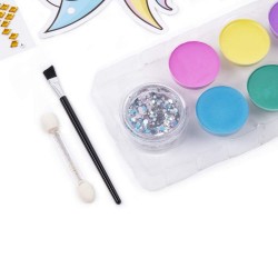 Set vopsele de fata si accesorii Kidea, Unicorn, 6 culori
