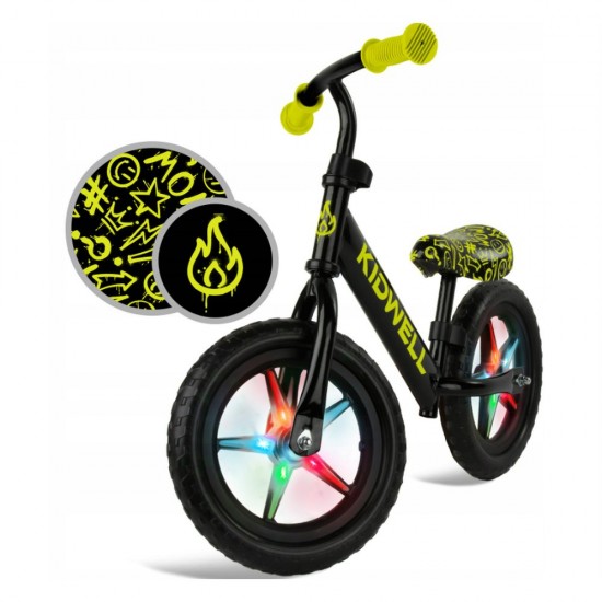 Bicicletă fără pedale Kidwell Rebel led, Neon Yellow