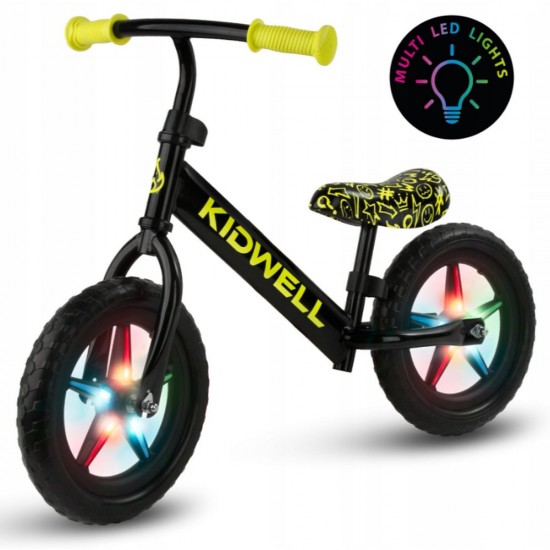 Bicicletă fără pedale Kidwell Rebel led, Neon Yellow