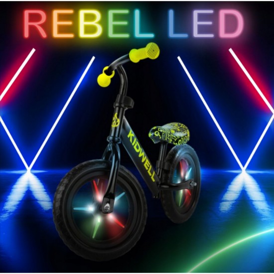 Bicicletă fără pedale Kidwell Rebel led, Neon Yellow