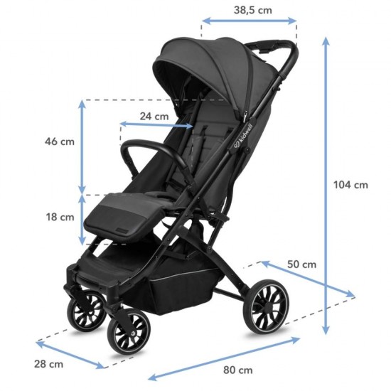 Cărucior sport compact Kidwell Colmer UP,  Gri