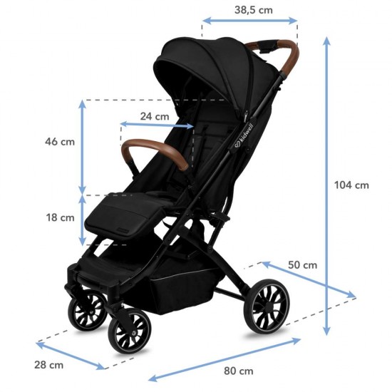 Cărucior sport compact Kidwell Colmer UP,  negru