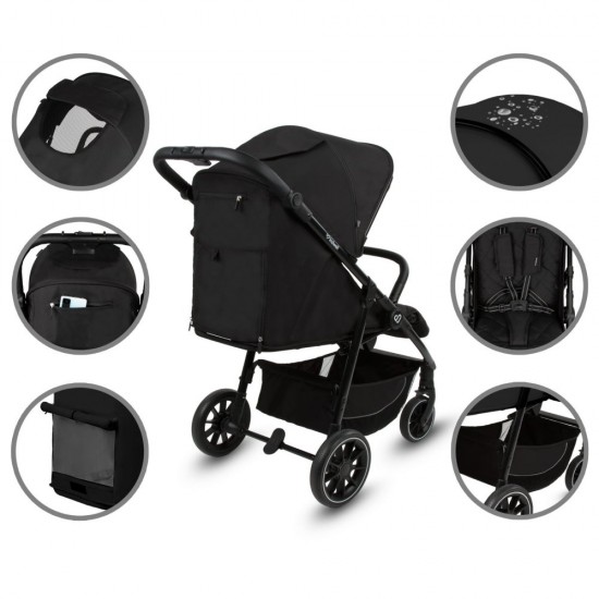 Cărucior sport compact Kidwell Enzo, negru