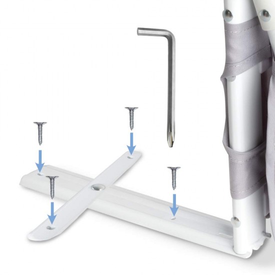 Protecție laterală pat, Cori GRAY 150 cm, înălțime reglabilă 50-65 cm, cu plasă respirabilă și un buzunar
