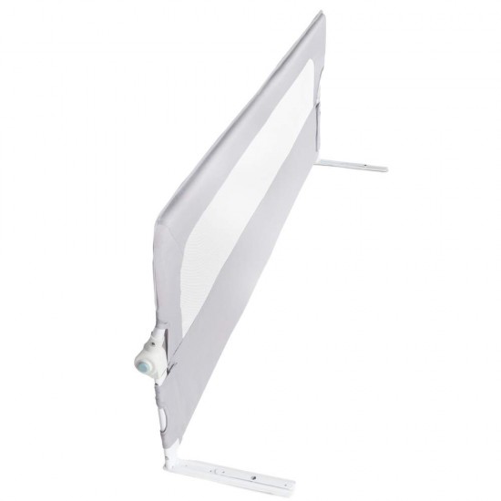 Protecție laterală pat, Cori GRAY 150 cm, înălțime reglabilă 50-65 cm, cu plasă respirabilă și un buzunar