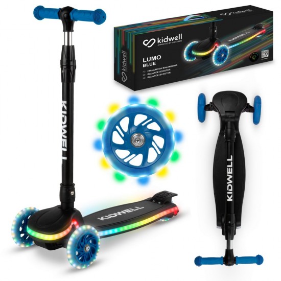 Trotinetă copii cu 3 roți, Kidwell Lumo Led Blue