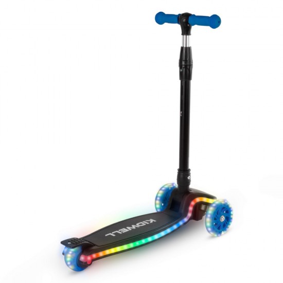 Trotinetă copii cu 3 roți, Kidwell Lumo Led Blue