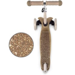Trotinetă copii cu 3 roți, Kidwell Uno Glitter gold LED