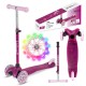Trotinetă copii cu 3 roți, Kidwell Uno Glitter pink LED