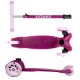 Trotinetă copii cu 3 roți, Kidwell Uno Glitter pink LED