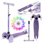 Trotinetă copii cu 3 roți, Kidwell Uno Glitter violet LED