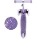 Trotinetă copii cu 3 roți, Kidwell Uno Glitter violet LED