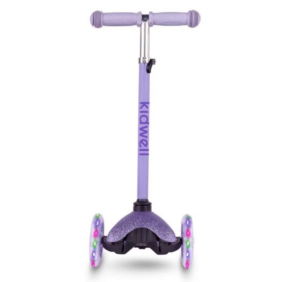 Trotinetă copii cu 3 roți, Kidwell Uno Glitter violet LED