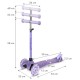 Trotinetă copii cu 3 roți, Kidwell Uno Glitter violet LED