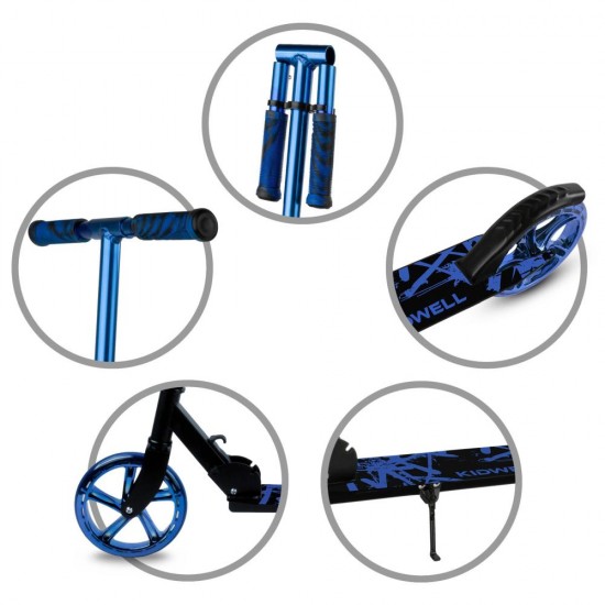 Trotinetă pliabilă cu două roți din aluminiu, Kidwell Blast Blue
