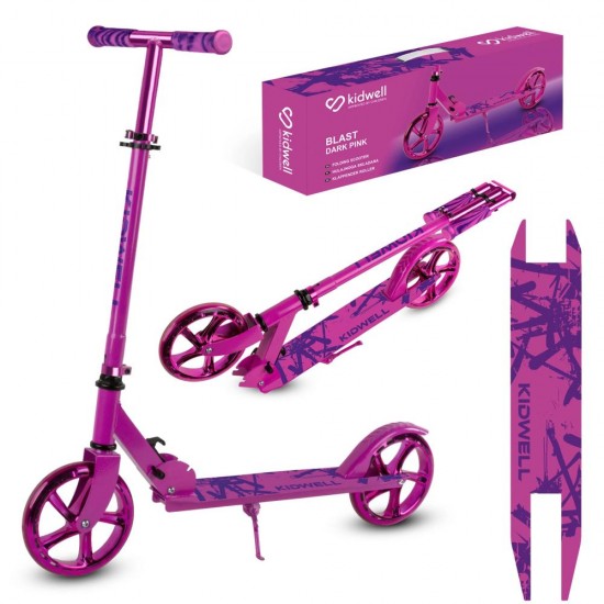 Trotinetă pliabilă cu două roți din aluminiu, Kidwell Blast Dark Pink