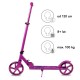 Trotinetă pliabilă cu două roți din aluminiu, Kidwell Blast Dark Pink
