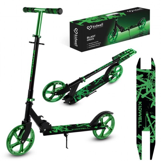Trotinetă pliabilă cu două roți din aluminiu, Kidwell Blast Green