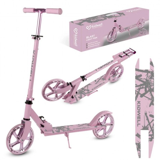 Trotinetă pliabilă cu două roți din aluminiu, Kidwell Blast Light Pink