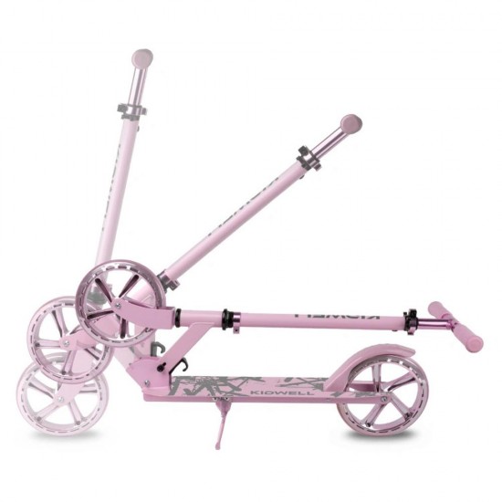 Trotinetă pliabilă cu două roți din aluminiu, Kidwell Blast Light Pink