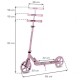 Trotinetă pliabilă cu două roți din aluminiu, Kidwell Blast Light Pink