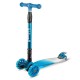 Trotinetă pliabilă pentru copii, cu lumini LED, Kidwell Vento Blue - Silver