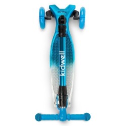 Trotinetă pliabilă pentru copii, cu lumini LED, Kidwell Vento Blue - Silver