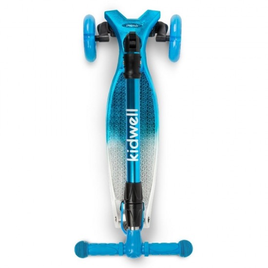 Trotinetă pliabilă pentru copii, cu lumini LED, Kidwell Vento Blue - Silver