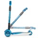 Trotinetă pliabilă pentru copii, cu lumini LED, Kidwell Vento Blue - Silver