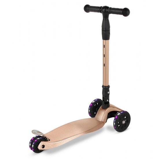 Trotinetă pliabilă pentru copii, cu lumini LED, Kidwell Vento Gold