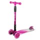 Trotinetă pliabilă pentru copii, cu lumini LED, Kidwell Vento Pink - Silver