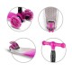 Trotinetă pliabilă pentru copii, cu lumini LED, Kidwell Vento Pink - Silver