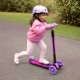 Trotinetă pliabilă pentru copii, cu lumini LED, Kidwell Vento Pink - Violet