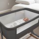 Pătuț Co-Sleeper pentru bebeluși Kidwell Nali 2 în 1, gri