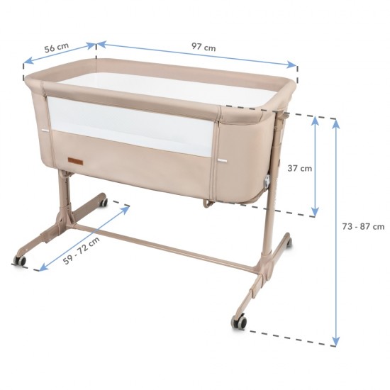 Pătuț Co-Sleeper pentru bebeluși Kidwell Nali 2 în 1, bej