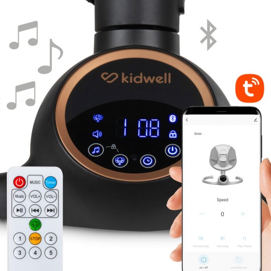 Balansoar electric 2 în 1 Kidwell REVE bej/auriu